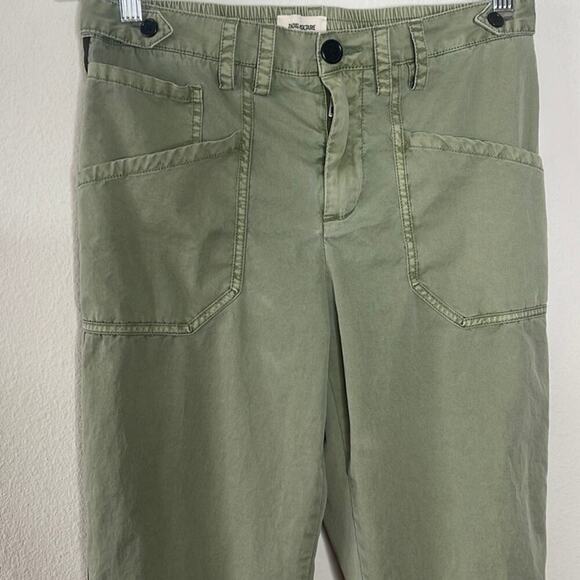 ZADIG & VOLTAIRE PAMELA COTTON TROUSER STRIPE GREEN PANTS SIZE 40 - Picture 10 of 12